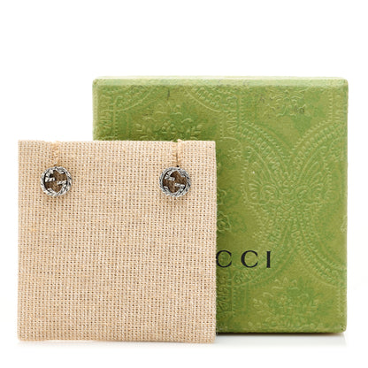 Gucci Sterling Silver Textured Interlocking G Stud Earrings 5 of 5