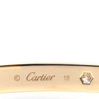 Cartier 18K Yellow Gold 1 Diamond LOVE Cuff Bracelet 18 4 of 6