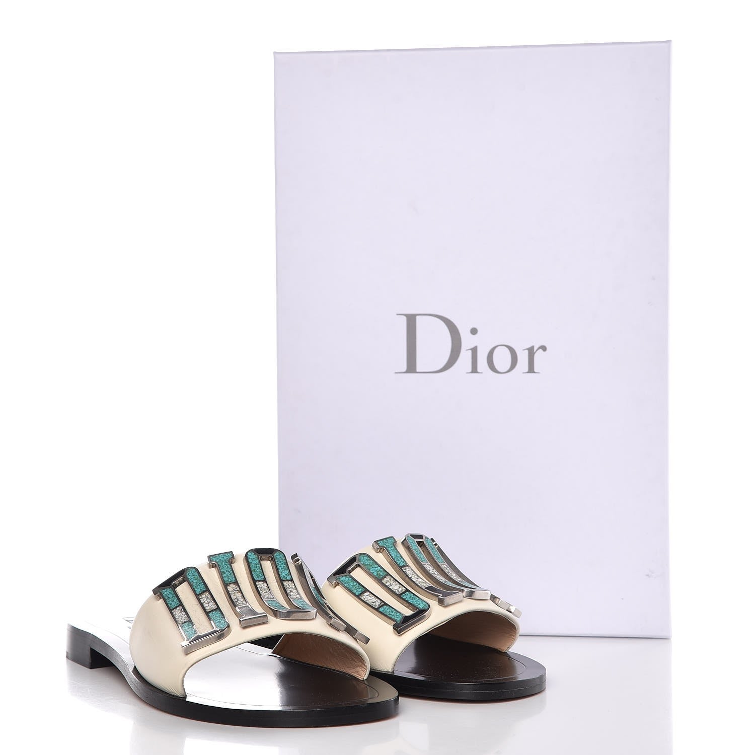 Christian Dior Calfskin Dio(r)evolution 10mm Slide Sandals 37 Off White 11 of 11