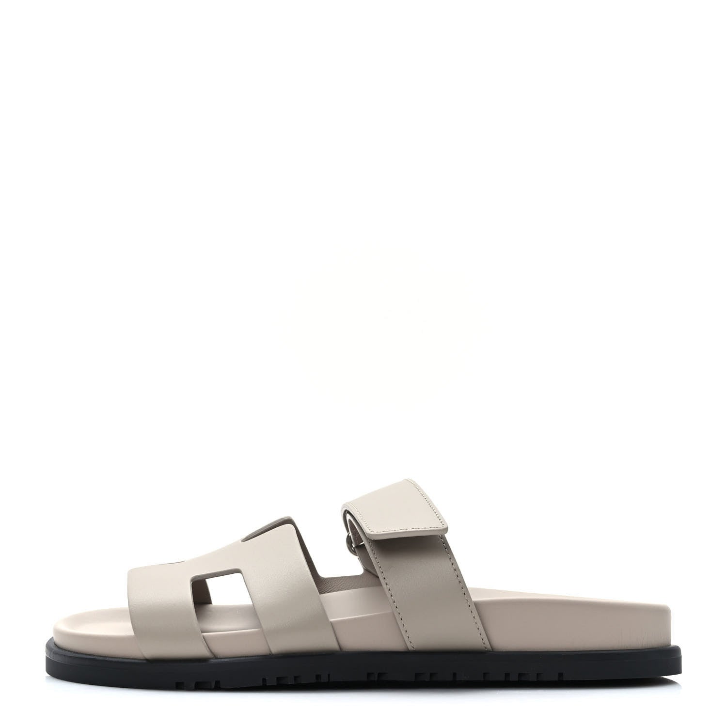 Hermes Calfskin Womens Chypre Sandals 38.5 Beige Mastic 1 of 9