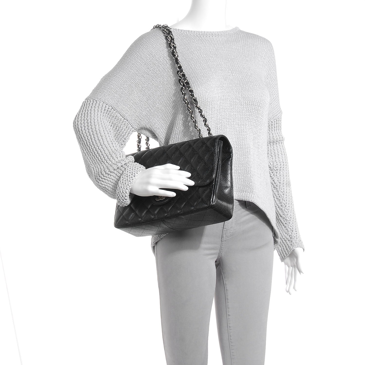 Chanel Caviar Jumbo Single Flap Black 2 of 8