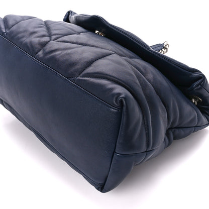 Saint Laurent Lambskin Quilted Medium Loulou Puffer Monogram Chain Satchel Navy 11 of 11