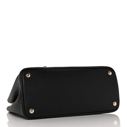 Prada Saffiano Cuir Small Double Bag Black Fuoco 4 of 9