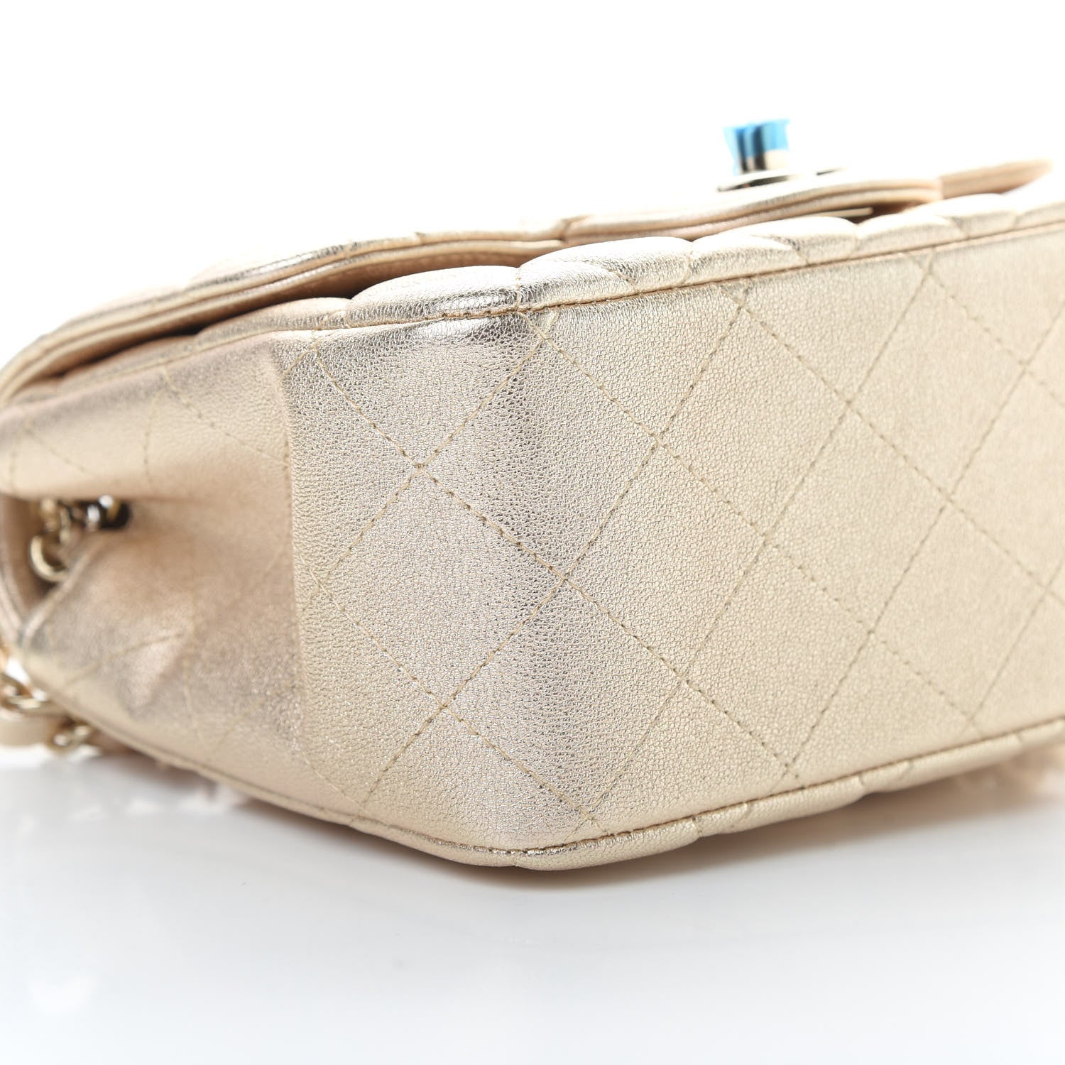 Chanel Metallic Lambskin Quilted Mini Square Flap Gold 9 of 10
