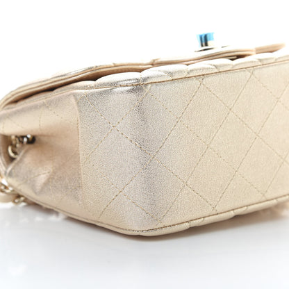 Chanel Metallic Lambskin Quilted Mini Square Flap Gold 9 of 10