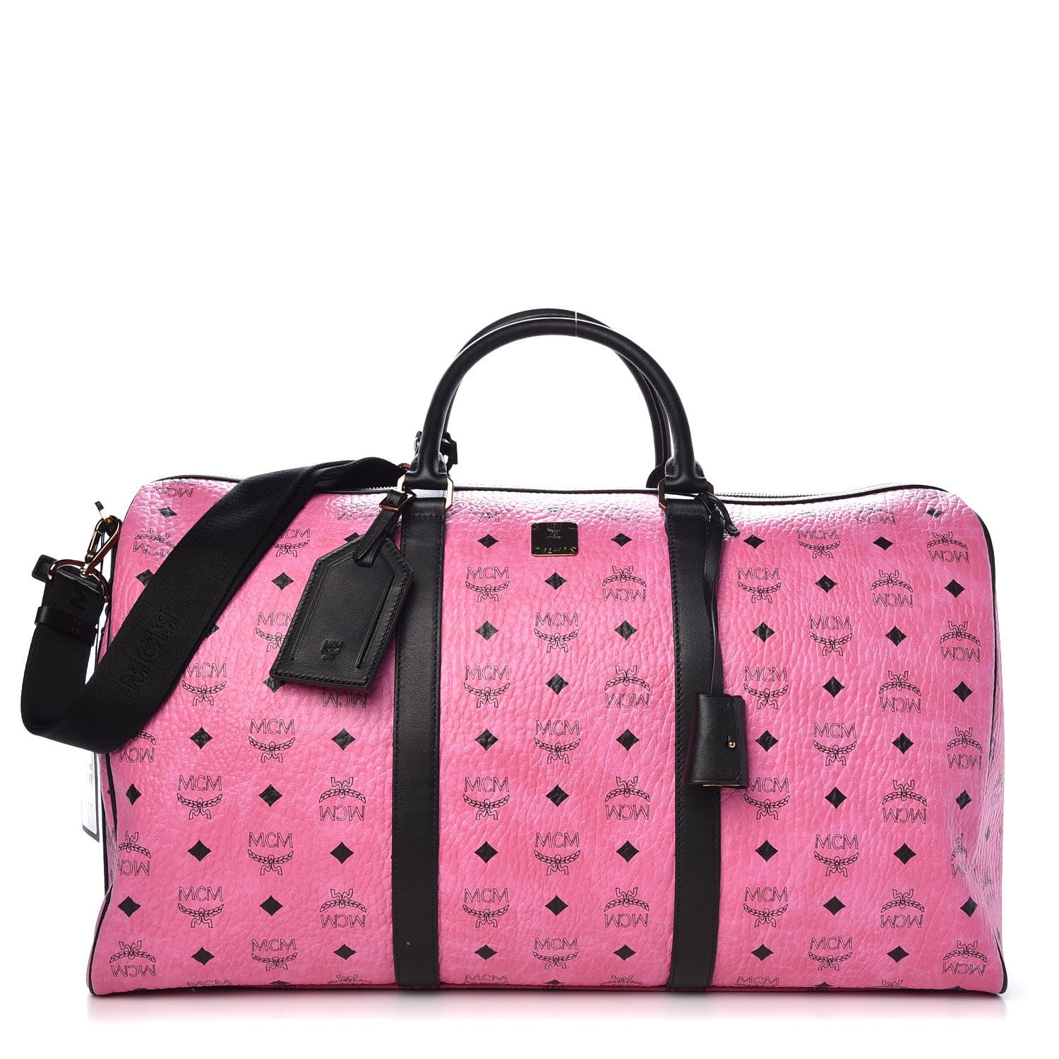 MCM Visetos Large Traveler Weekender Bag Pink 1 of 7