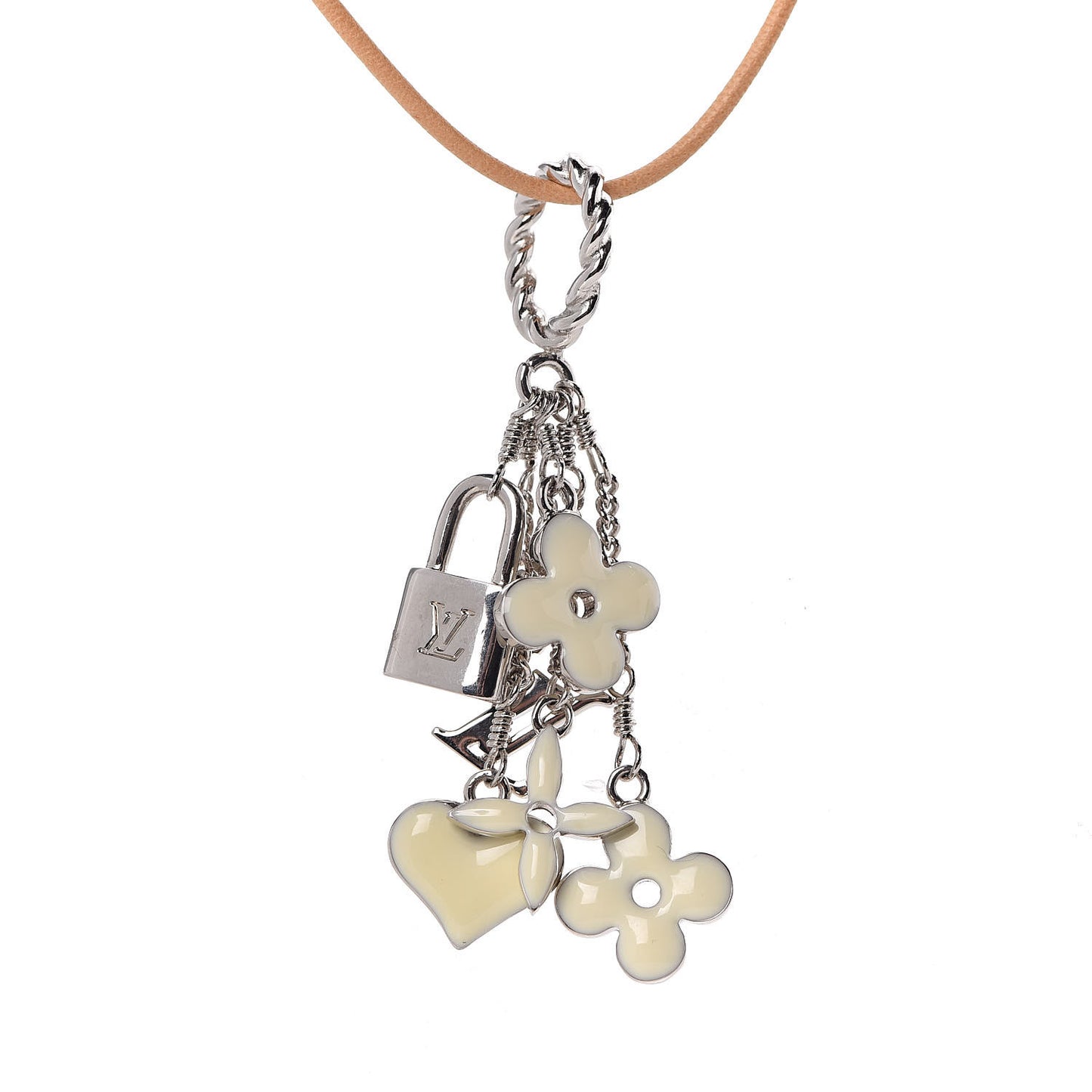 Sweet Monogram Pendant Necklace White