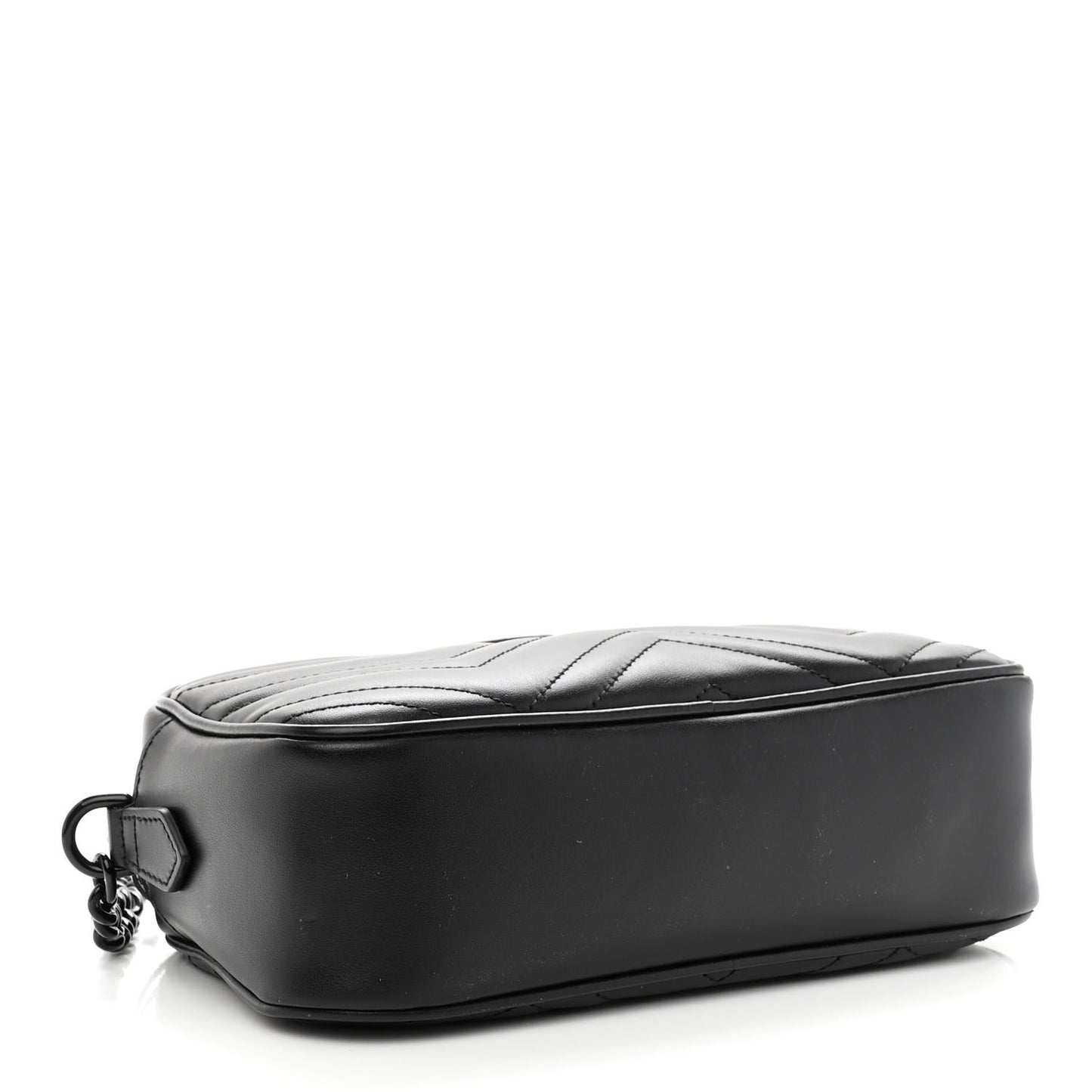 Calfskin Matelasse Monochrome Small GG Marmont Chain Shoulder Bag Black