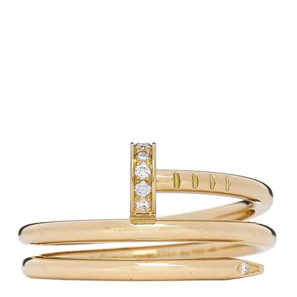 Cartier 18K Yellow Gold Diamond Double Juste Un Clou Ring 51 5.75 1 of 5