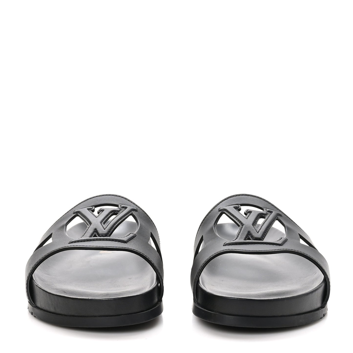 Calfskin LV Isola Flat Sandals 39 Black