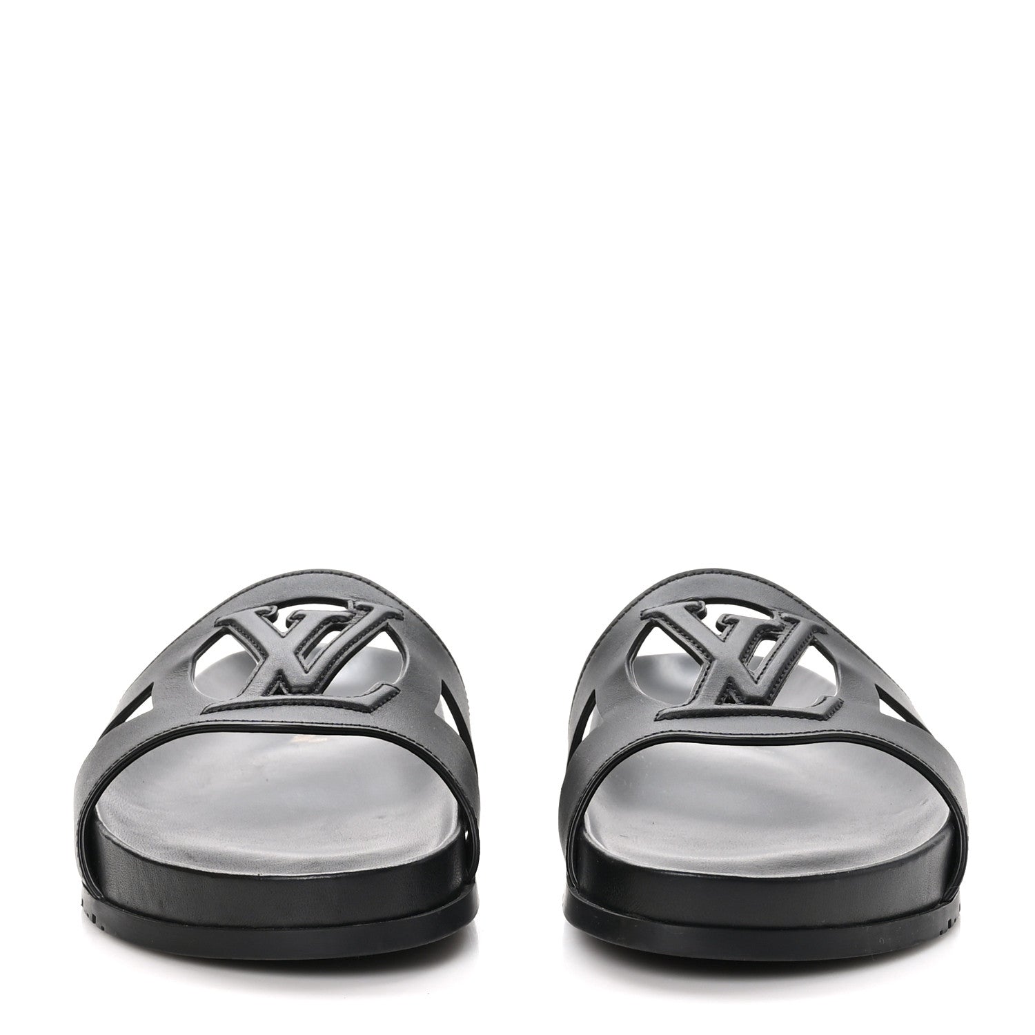 Louis Vuitton Calfskin LV Isola Flat Sandals 39 Black 3 of 9