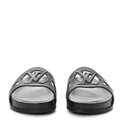 Louis Vuitton Calfskin LV Isola Flat Sandals 39 Black 3 of 9