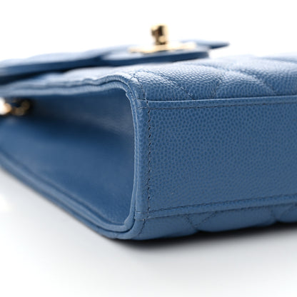 Chanel Caviar Quilted Classic Phone Holder Blue 10 of 13