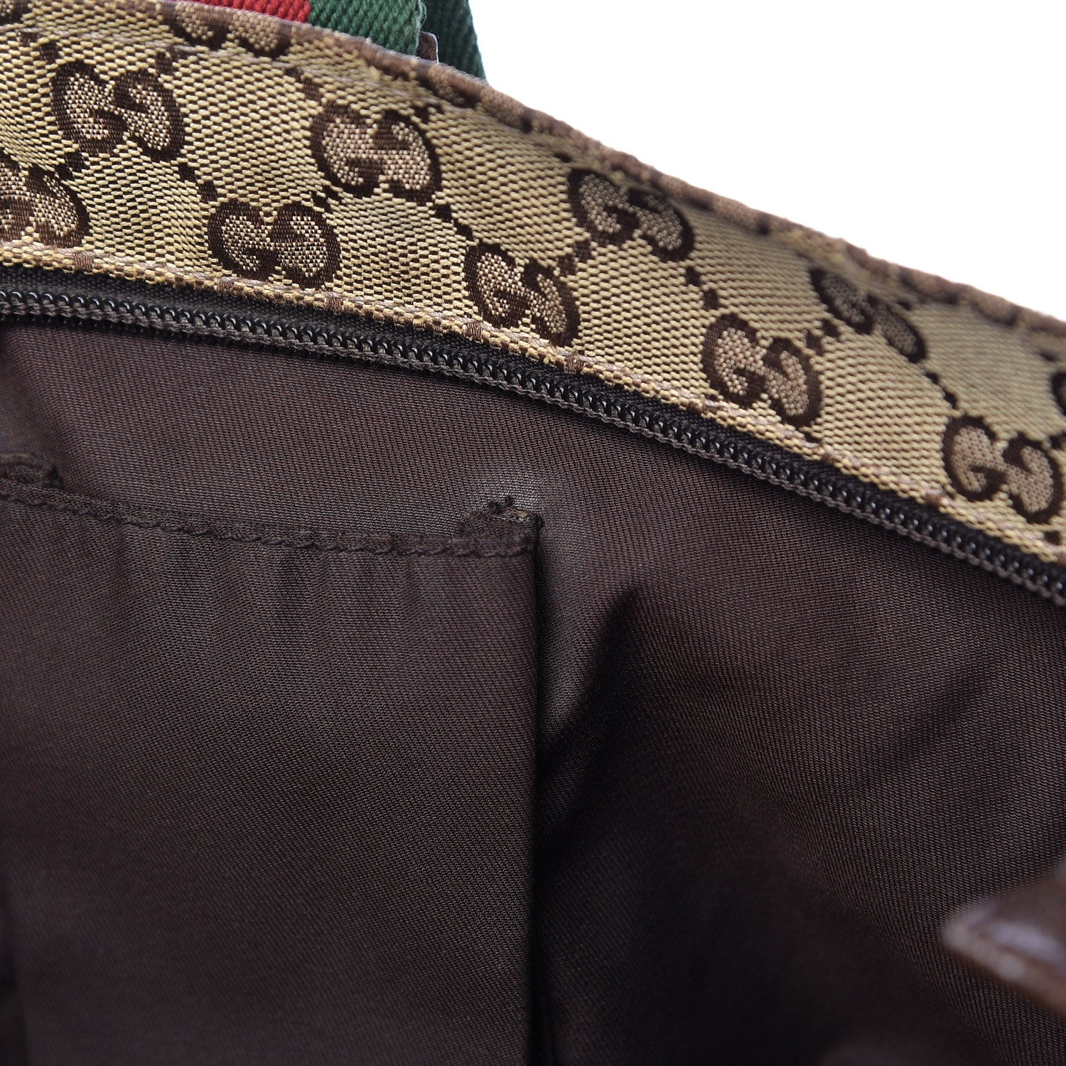 Gucci GG Monogram Medium Web Handle Bucket Tote Dark Brown 16 of 26