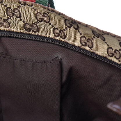 Gucci GG Monogram Medium Web Handle Bucket Tote Dark Brown 16 of 26
