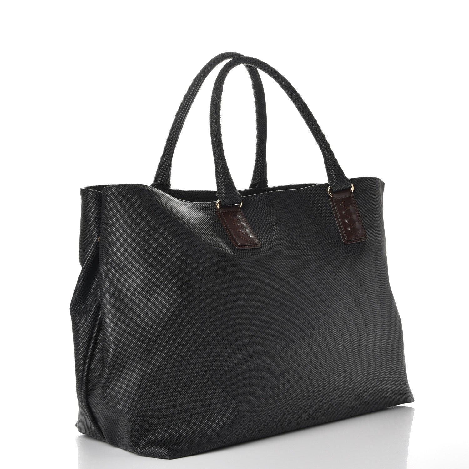Bottega Veneta Rubberized Canvas Large Marco Polo Tote Black
