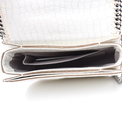 Stella McCartney Embossed Crocodile Effect Medium Falabella Box Shoulder Bag Ivory 5 of 9