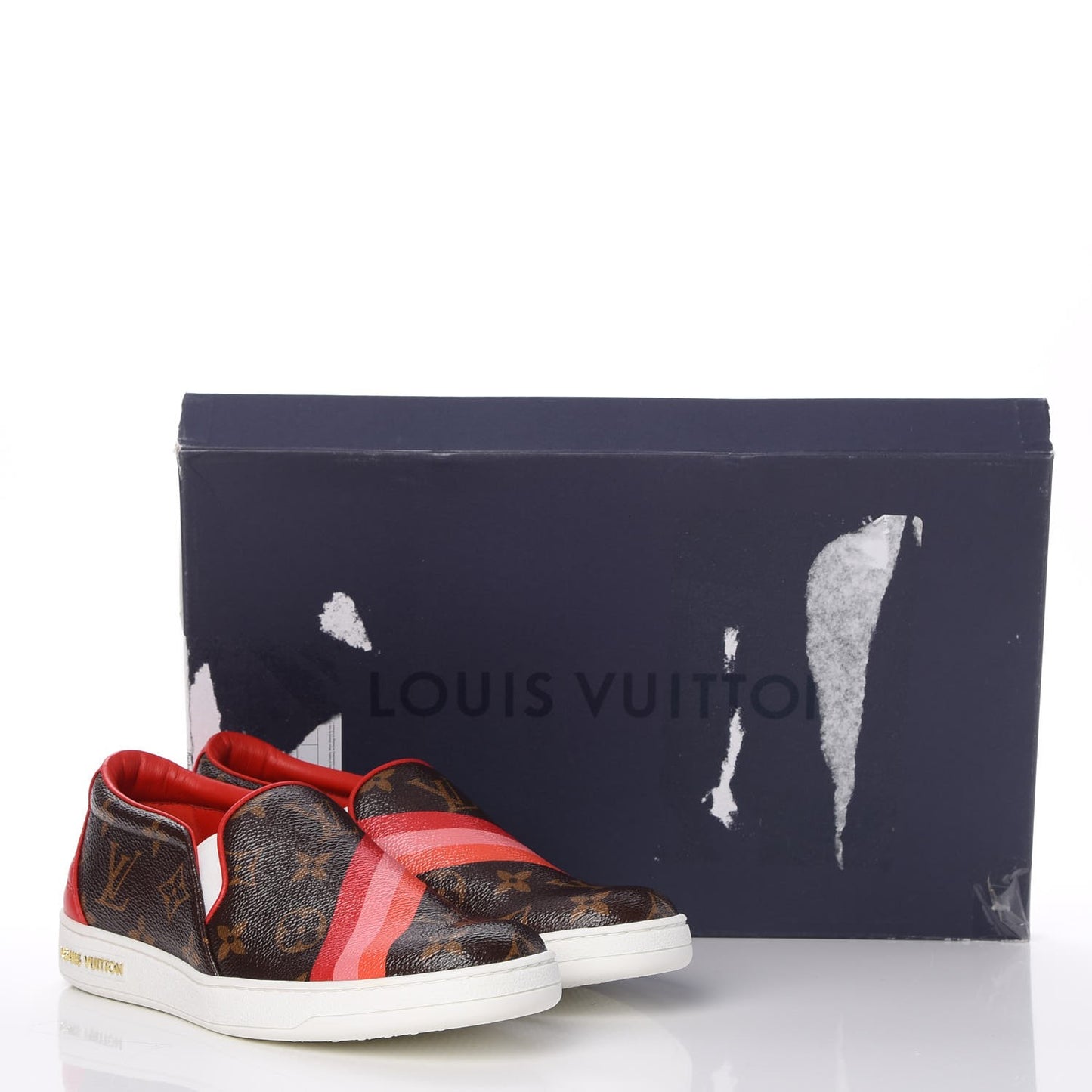 Monogram Frontrow Slip On Sneakers 35.5 Rouge