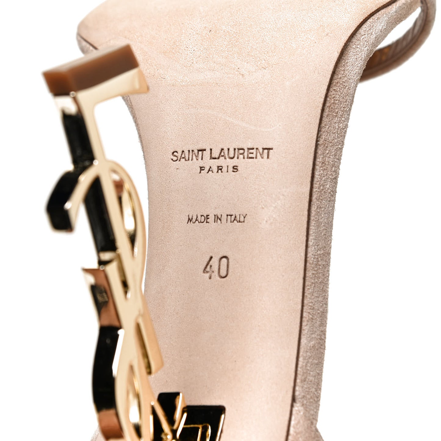 Suede Calfskin Opyum 110 Sandals 40 Cachemere Pale Gold