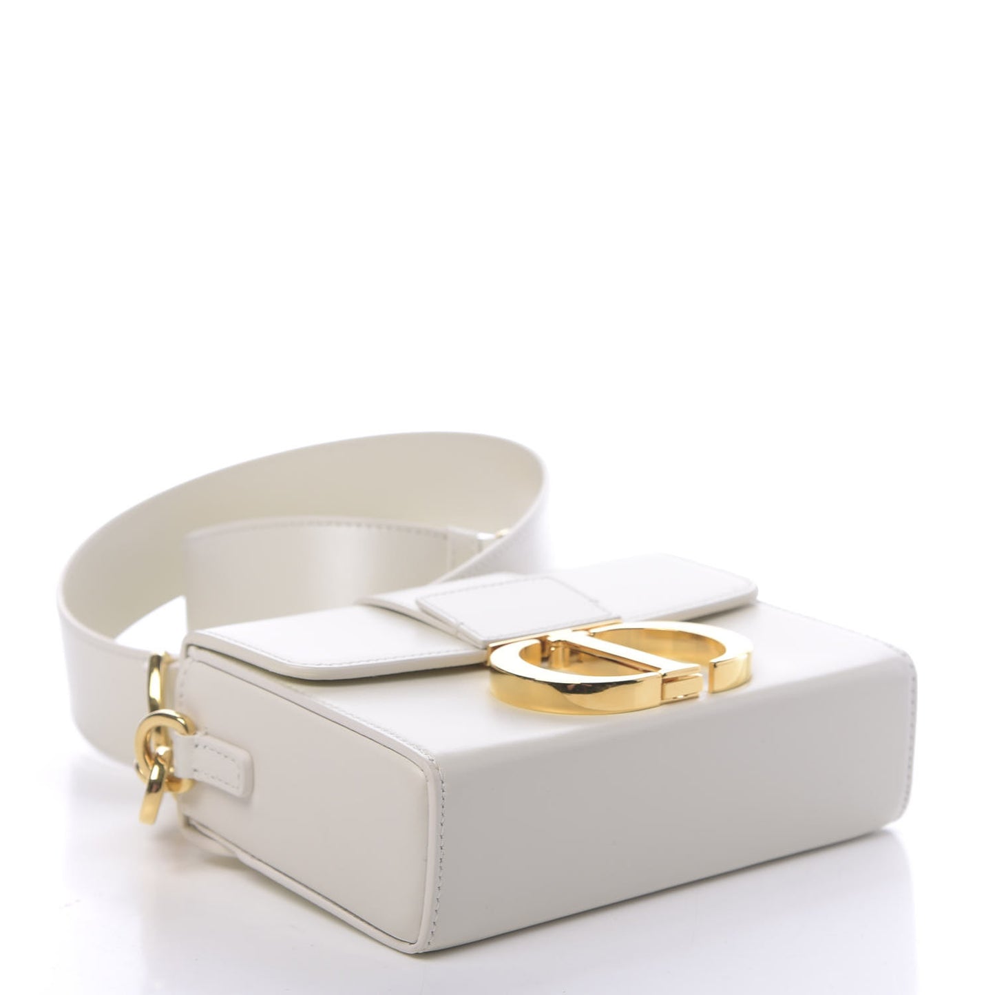 Smooth Calfskin 30 Montaigne Box Bag White