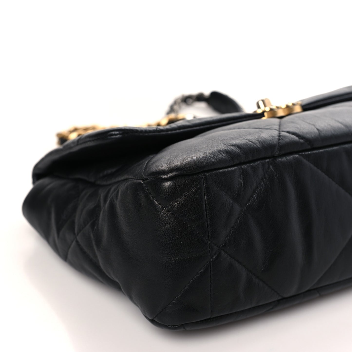 Lambskin Quilted Large Chanel 19 Flap Black