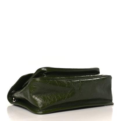 Saint Laurent Crinkled Lambskin Matelasse Monogram Medium Niki Chain Satchel Green 4 of 10