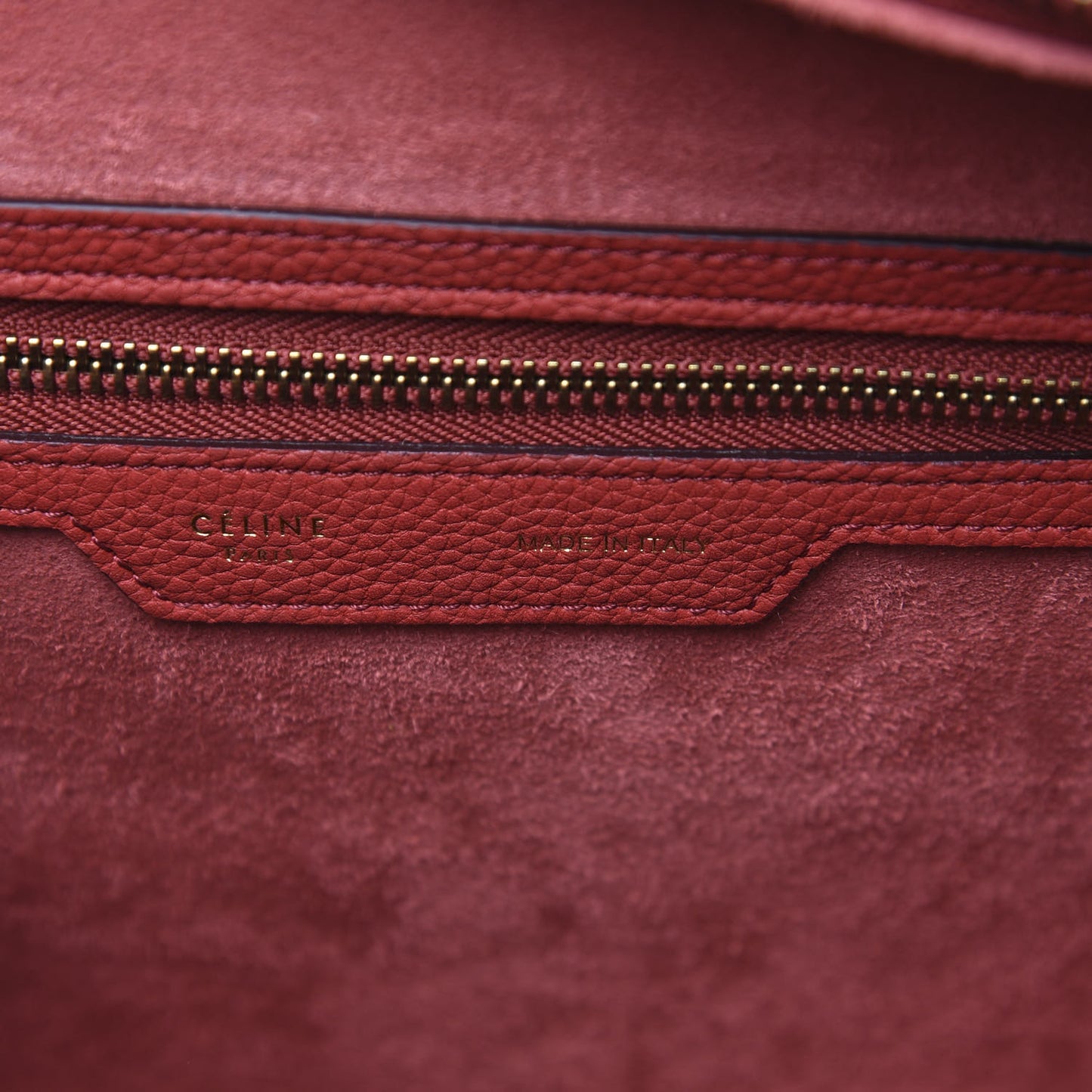 Drummed Calfskin Micro Luggage Merlot