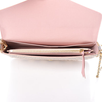 Louis Vuitton Damier Azur Pochette Felicie Chain Wallet Rose Ballerine 6 of 12
