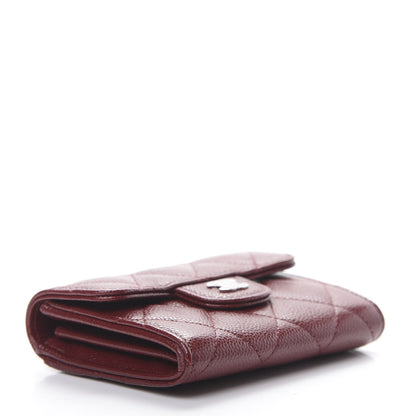 Chanel Caviar Quilted Flap Card Holder Wallet Burgundy 4 of 9