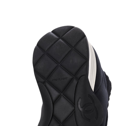Chanel Stretch Fabric CC Sneakers 39 Black 9 of 14
