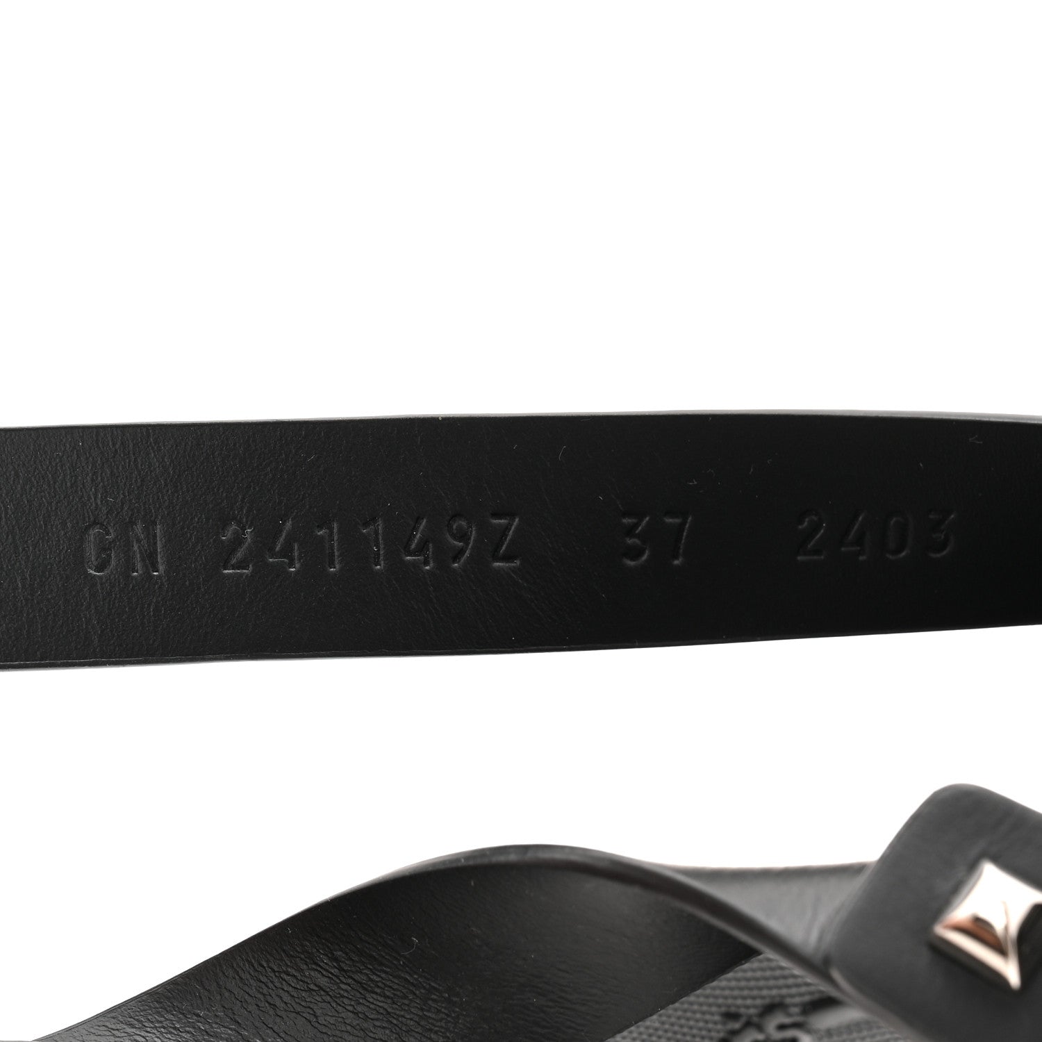 Hermes Calfskin Medor Studded Womens Intuition Sandals 37 Black 10 of 11