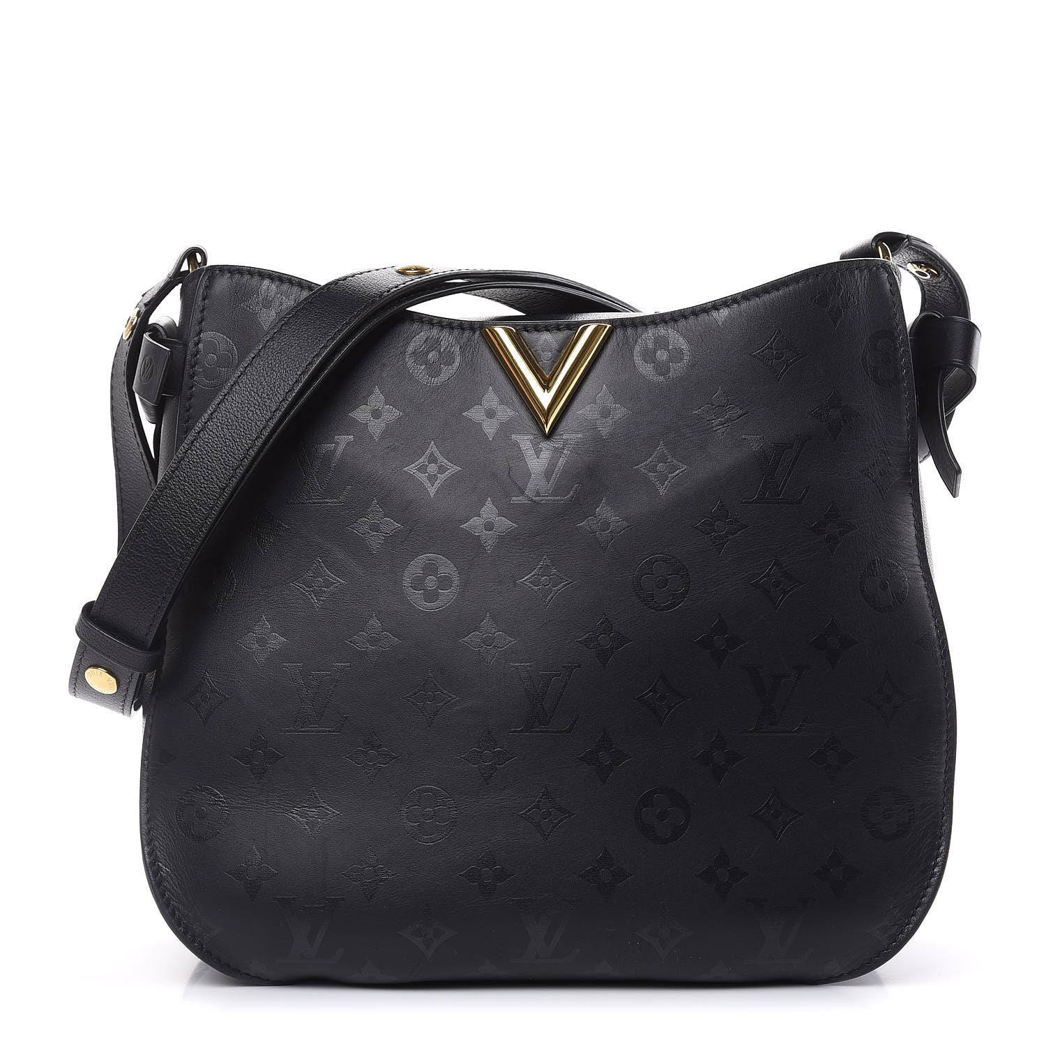 Louis Vuitton Cuir Plume Very Hobo Black 1 of 14