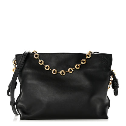 Loewe Nappa Calfskin Mini Flamenco Knot Clutch With Chain Black 1 of 9