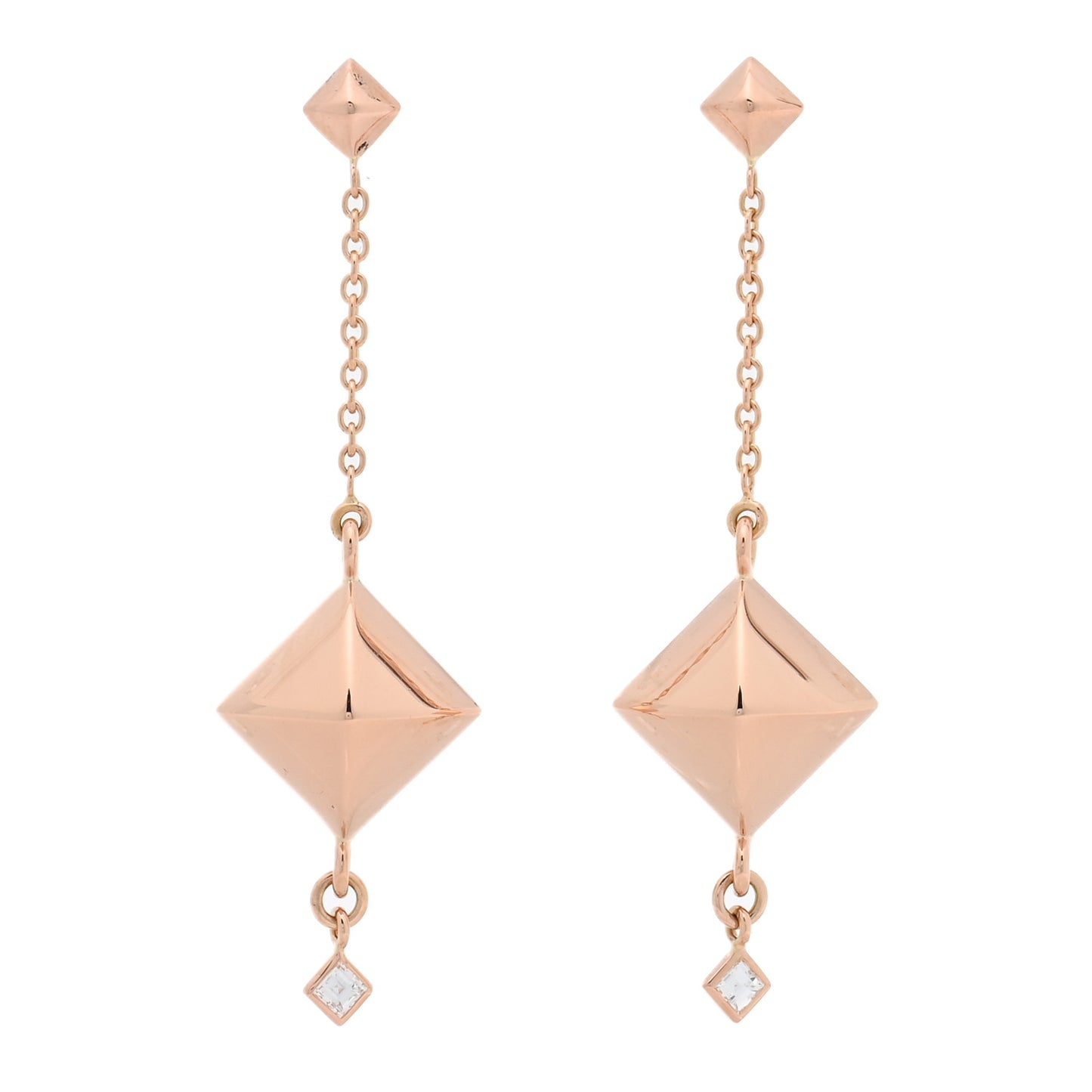 18K Rose Gold Diamond PM Collier de Chien Rock Earrings