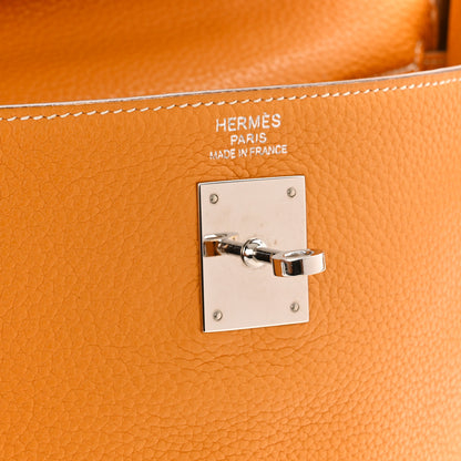 Hermes Taurillon Clemence Kelly Retourne 35 Moutarde Etain 6 of 21
