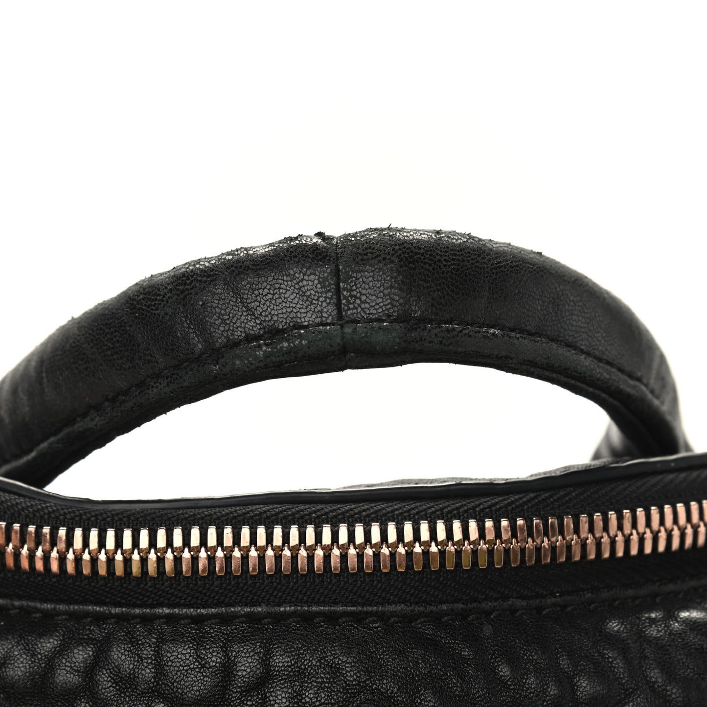 Pebbled Lambskin Rocco Black Rose Gold Hardware