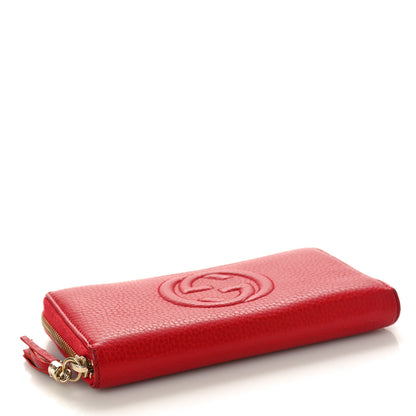 Gucci Pebbled Calfskin Soho Zip Around Wallet Red 4 of 12