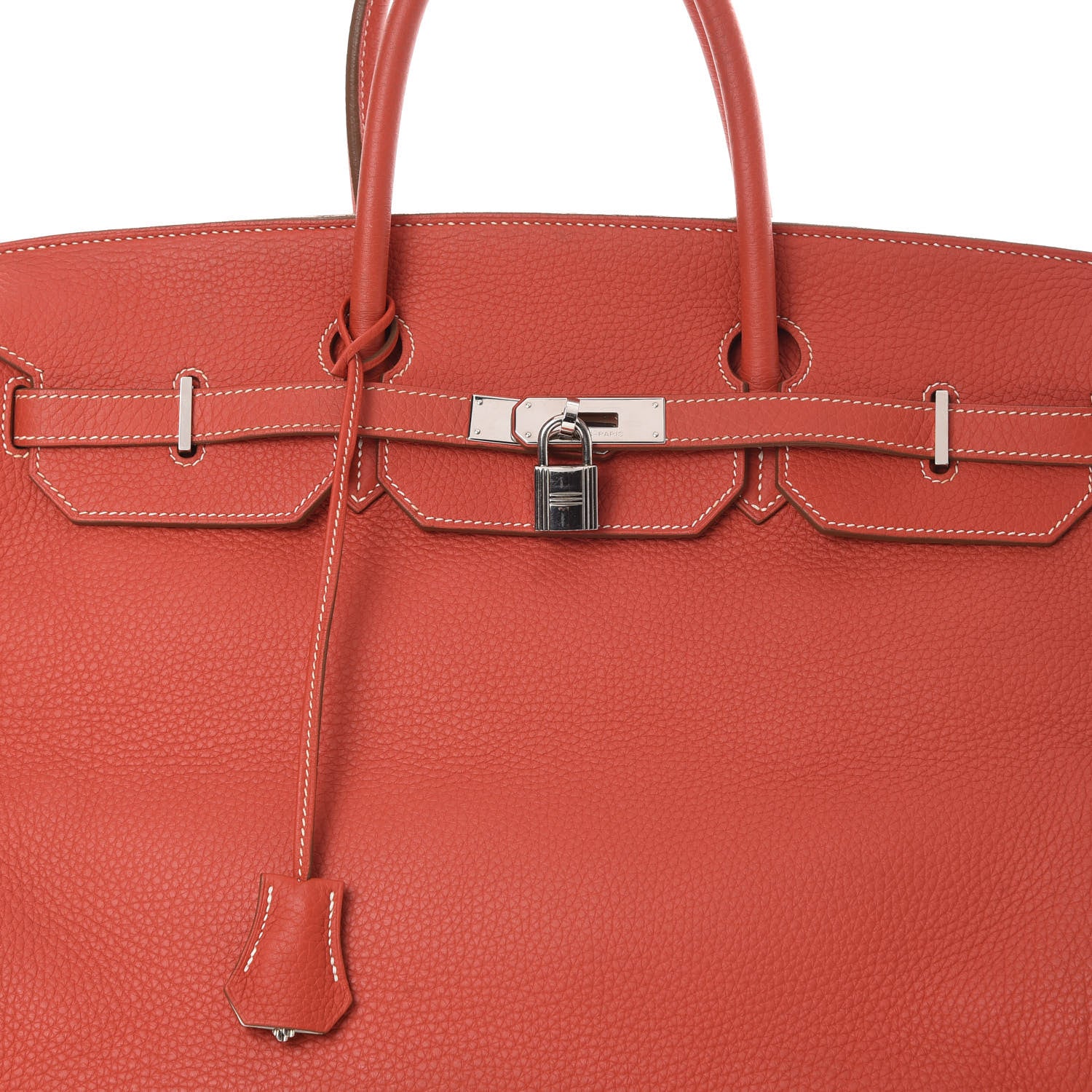 Hermes Togo Casaque Birkin 40 Sanguine White 8 of 18
