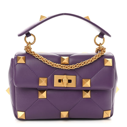 Valentino Garavani Nappa Large Roman Stud Shoulder Bag Indian Violet 1 of 8