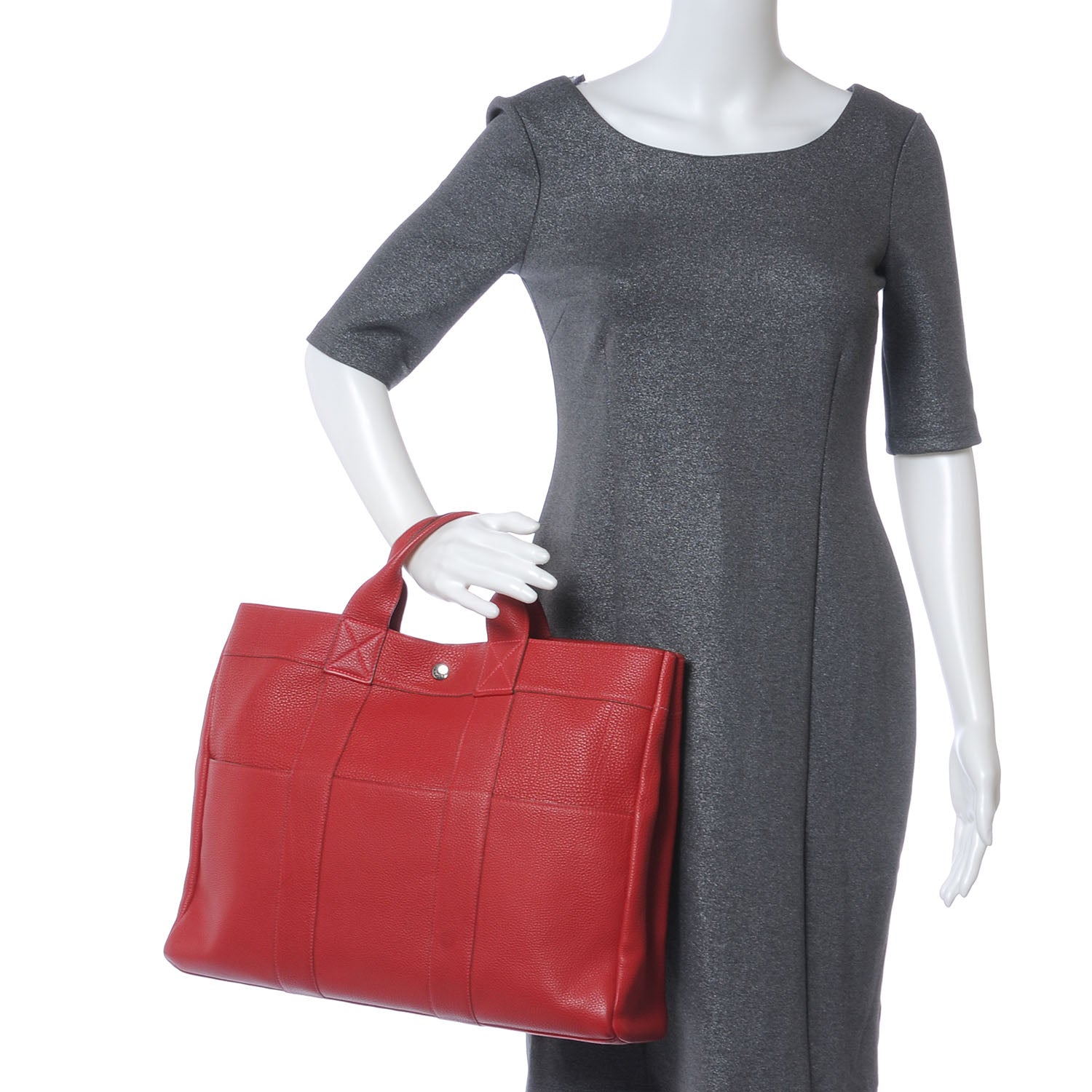 Hermes Togo Fourre Tout Rouge 2 of 7