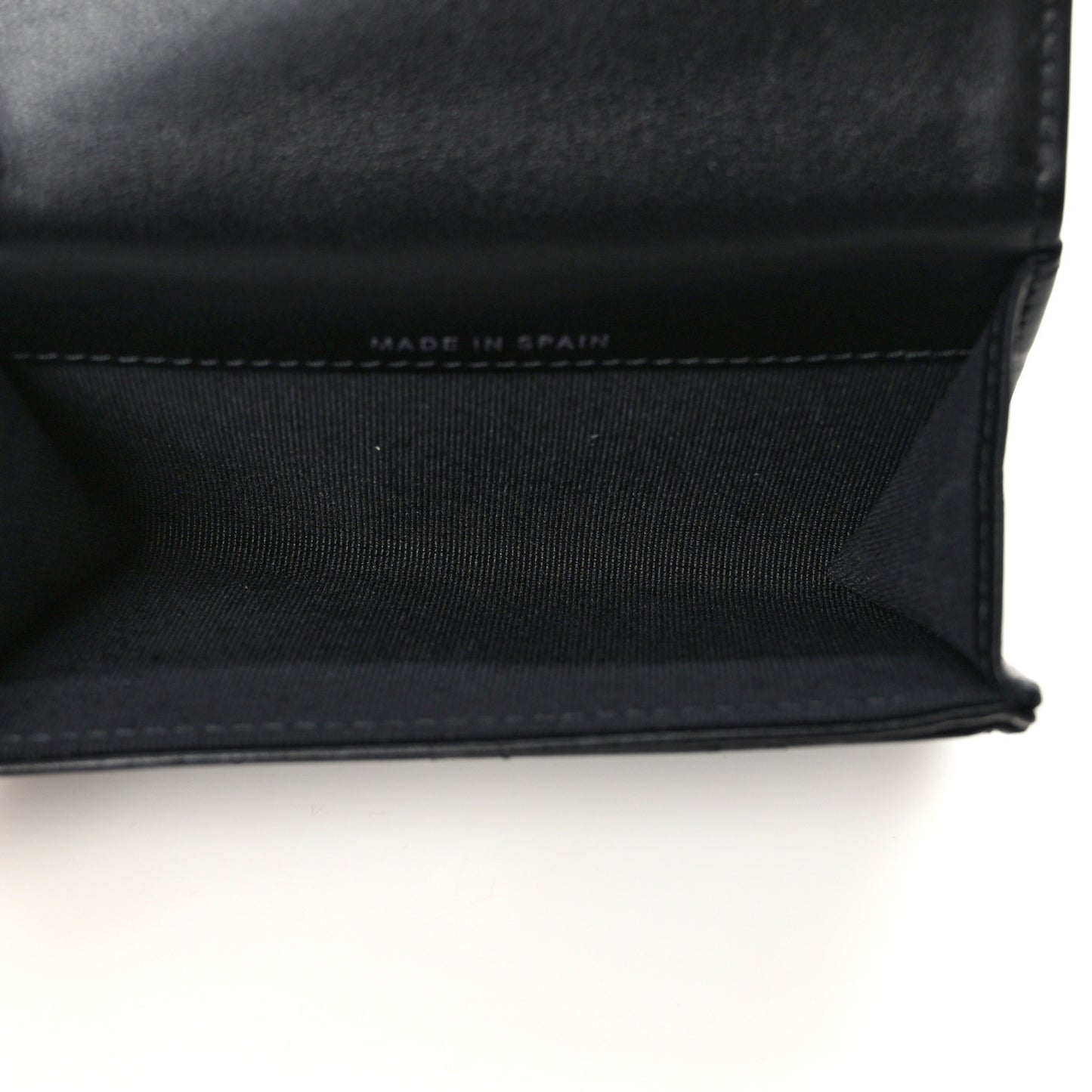 Lambskin Quilted Flap Crystal Star Card Holder Wallet Black