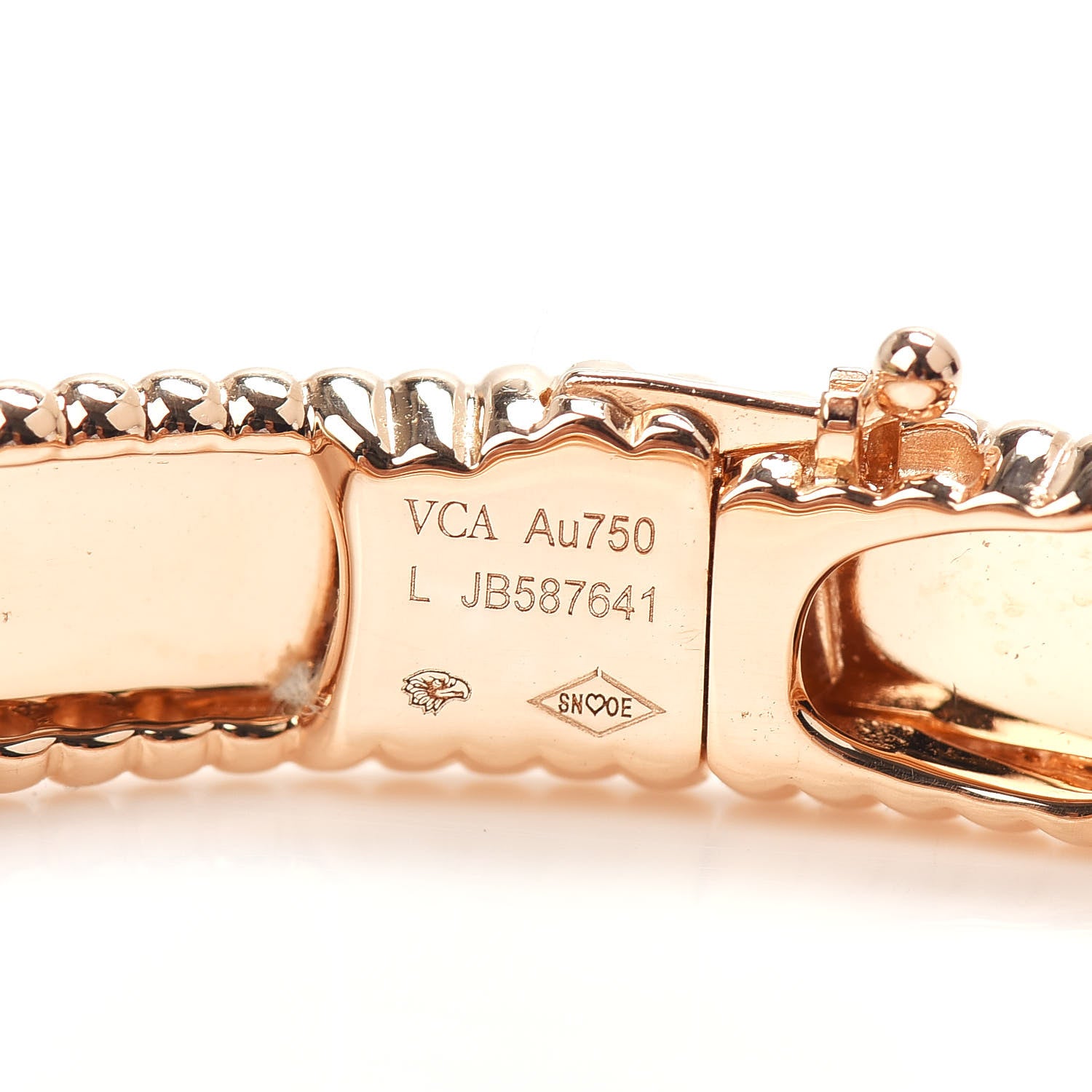 Van Cleef & Arpels 18K Rose Gold Perlee Signature Bangle Bracelet L 4 of 5