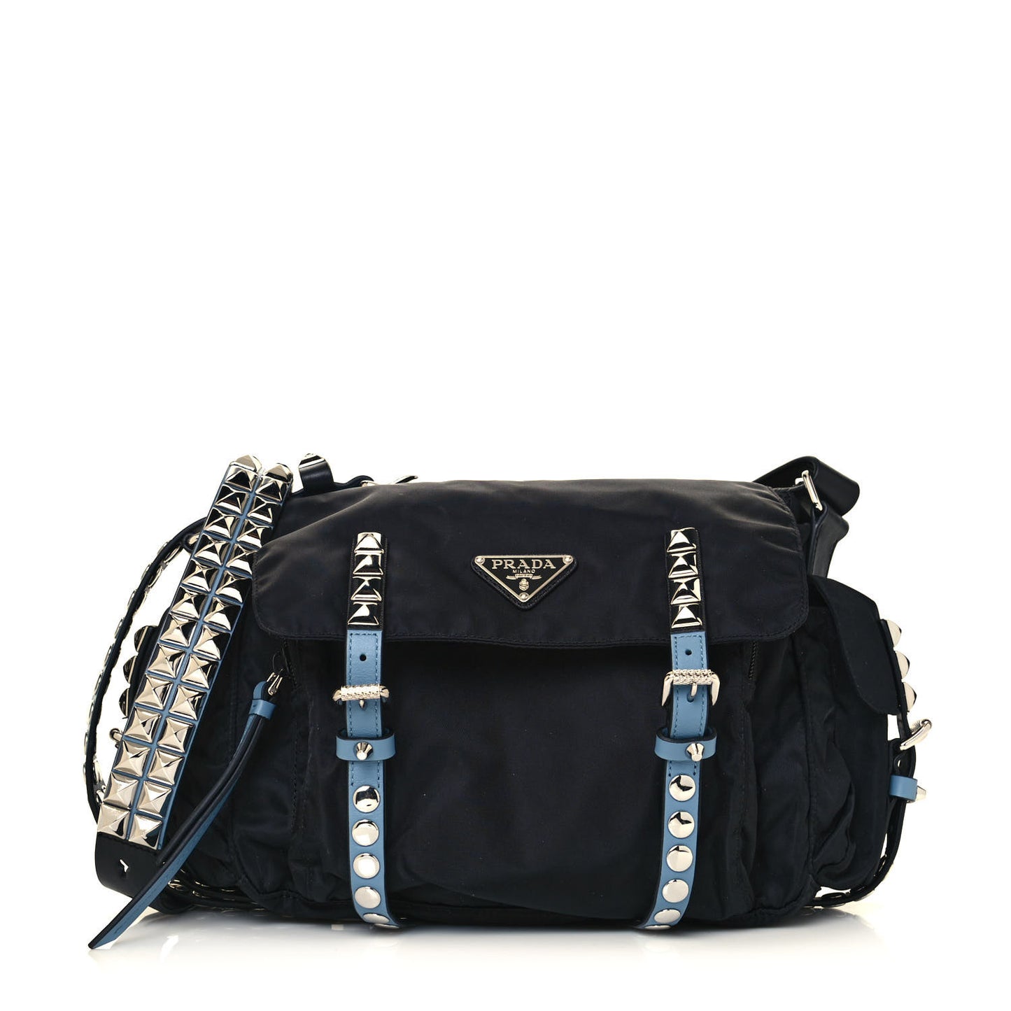Nylon New Vela Studded Messenger Black Astrale