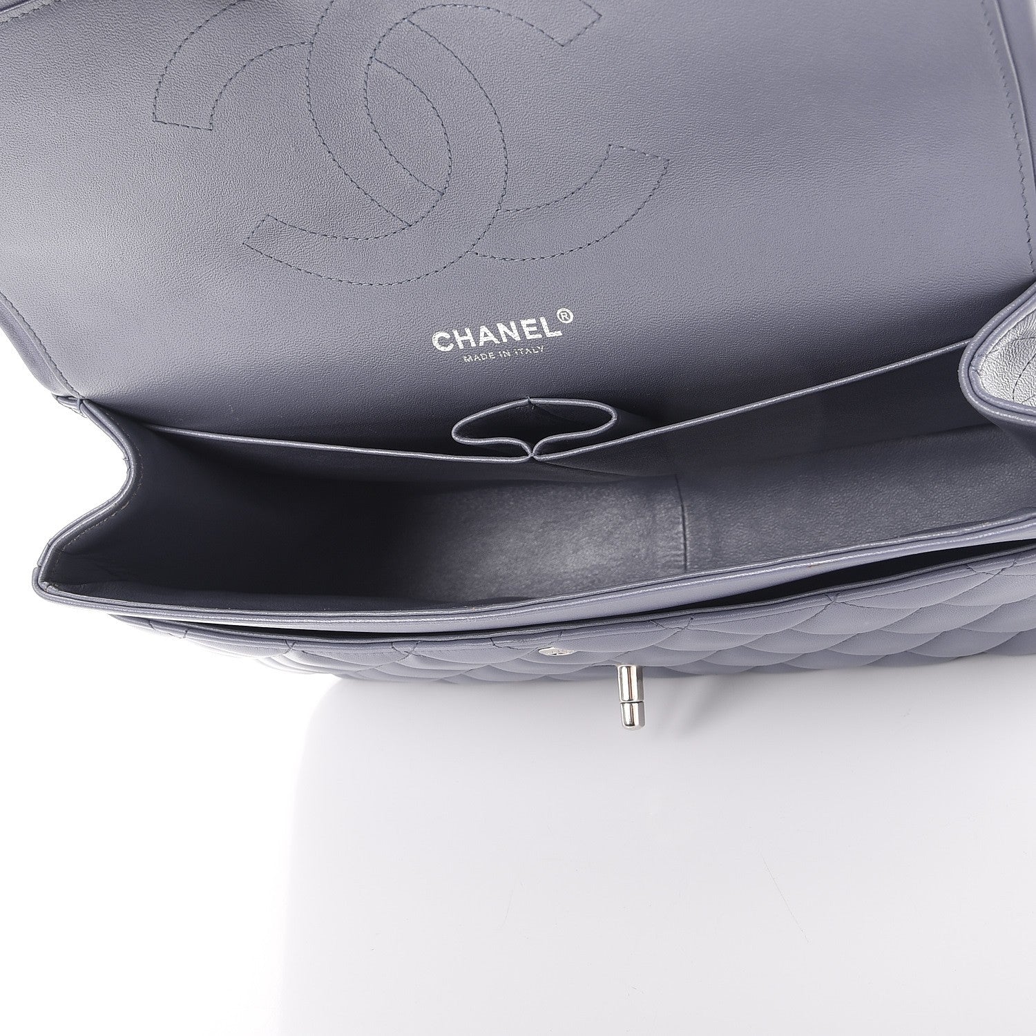 Chanel Lambskin Quilted Jumbo Double Flap Light Purple 6 of 15