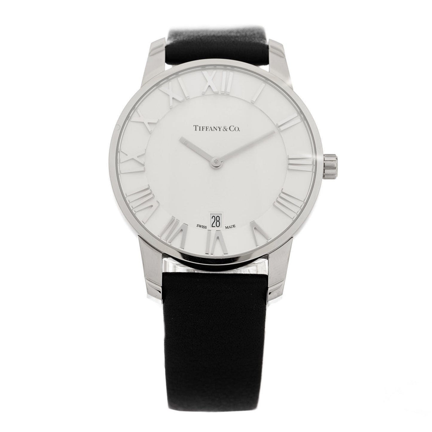 Stainless Steel Calfskin 37mm Atlas 2-Hand Quartz Watch
