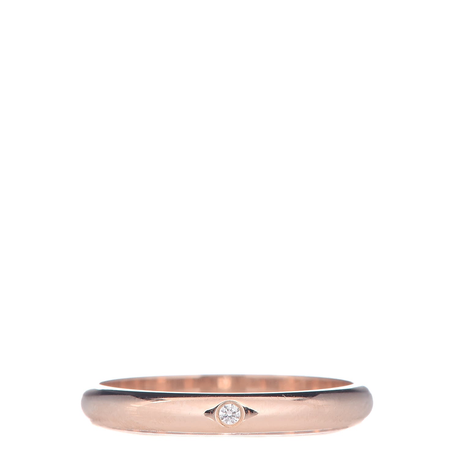 Cartier 18K Pink Gold Diamond 2.6mm 1895 Wedding Band Ring 54 6.75 1 of 5