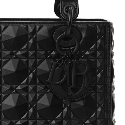 Christian Dior Calfskin Cannage Diamond Cannage Medium Lady Dior Black 7 of 10