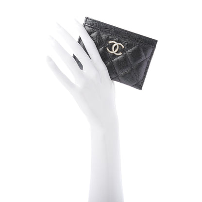 Chanel Iridescent Caviar Quilted Card Holder Black 2 of 9
