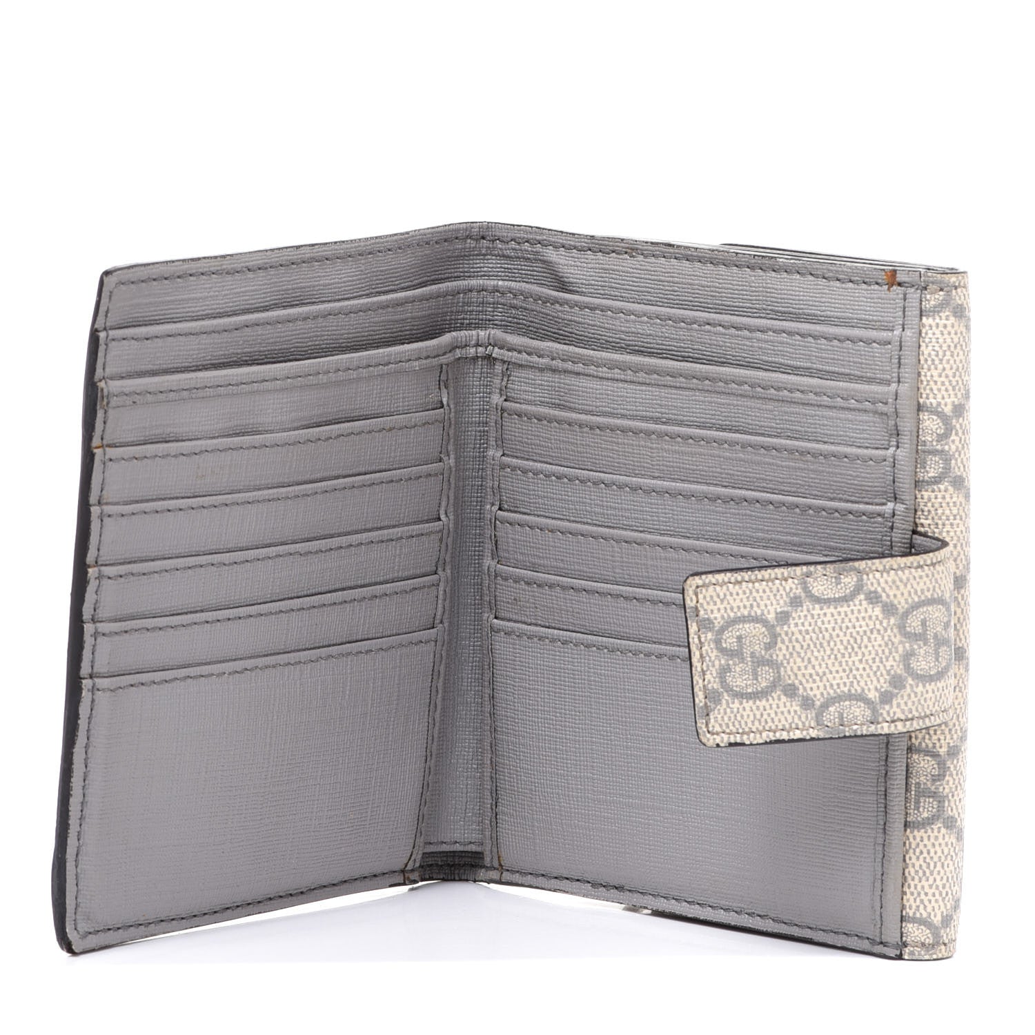 Gucci GG Supreme Monogram GG Pierce French Flap Wallet Ecru Grigio 5 of 8