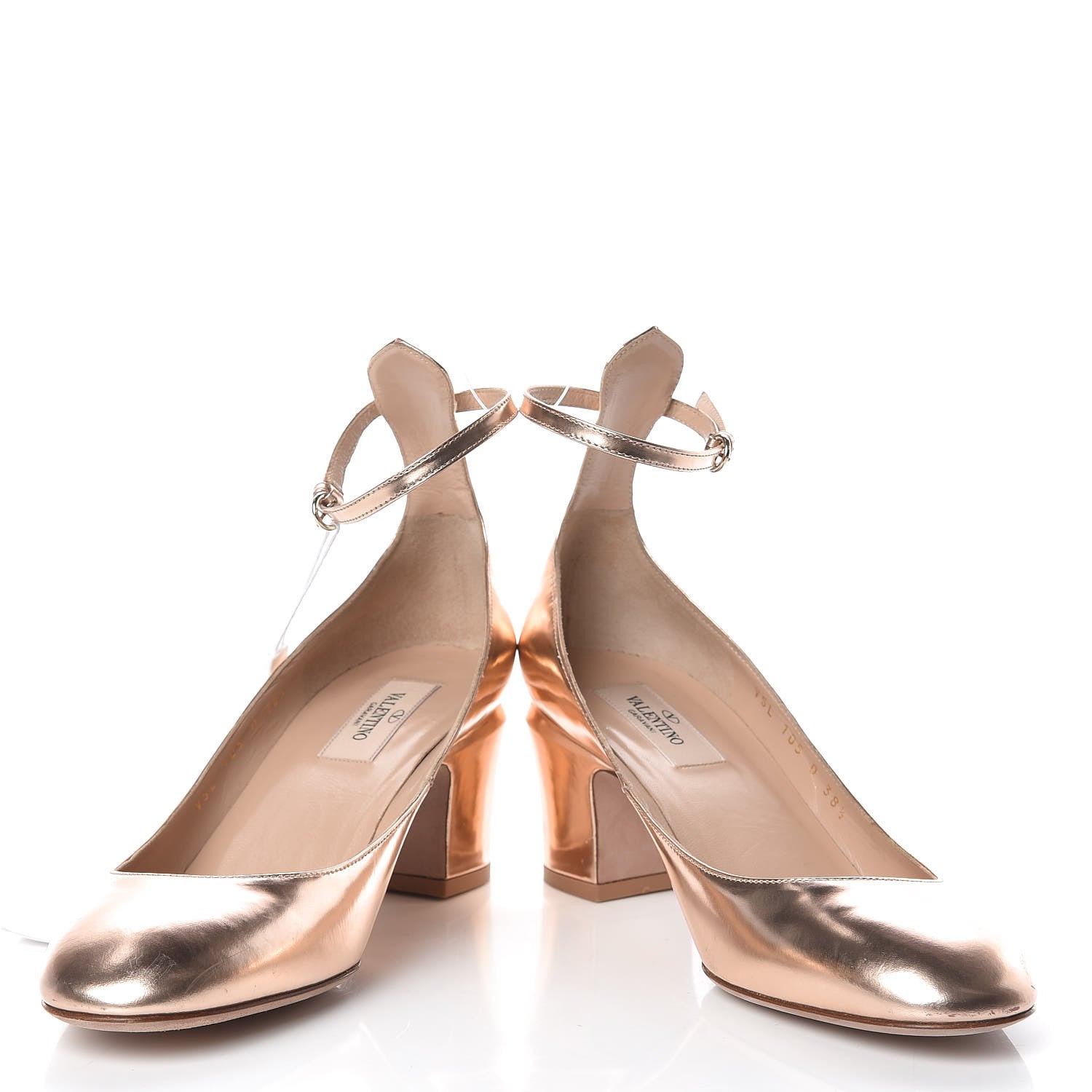 Valentino Garavani Metallic Nappa Tan-Go Mary Jane 60mm Pumps 38.5 Soft Noisette 5 of 14